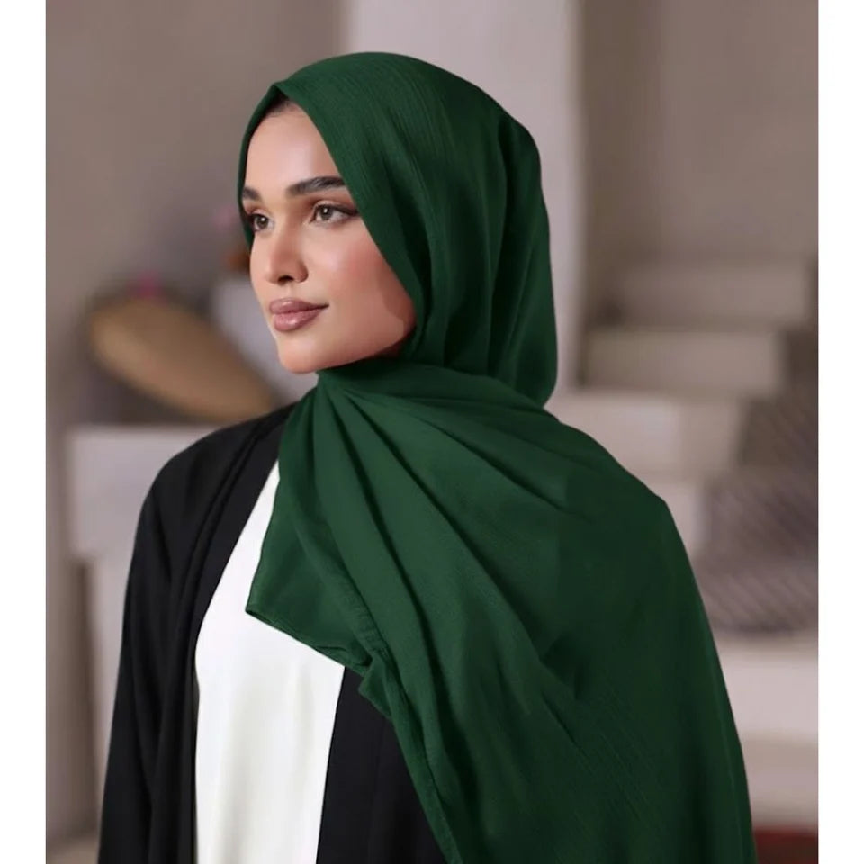 Crinkle Silk-Bottle Green