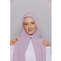 Instant Georgette Hijab with Inner Cap & Magnetic Closure - Orchid